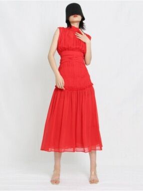 Sleeveless Chiffon Midi Dress